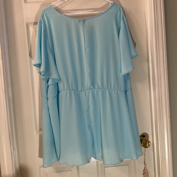 Torrid Relaxed Blue Tie Front Blouse - Picture 4 of 7